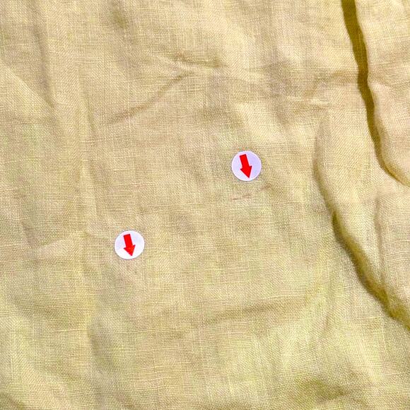 Eileen Fisher Pants Linen Cropped Minimalist Beachy Coastal Pull On Yellow Large - Picture 5 of 6